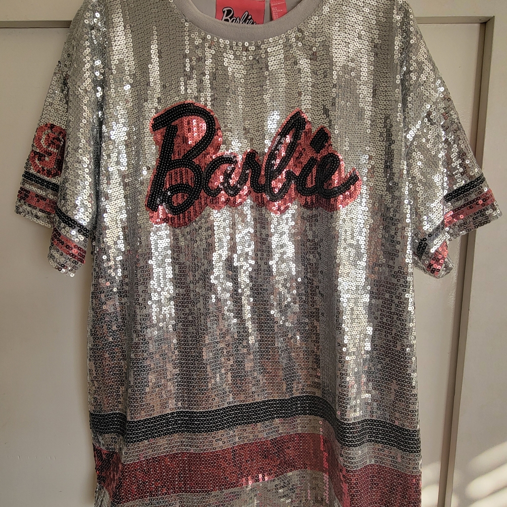 Forever 21 Silver Sequin Barbie Tee